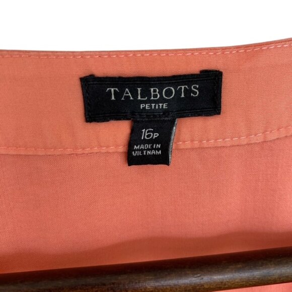 Talbots Petite Peach Sleeveless Wrap Dress - 16P - Picture 4 of 4